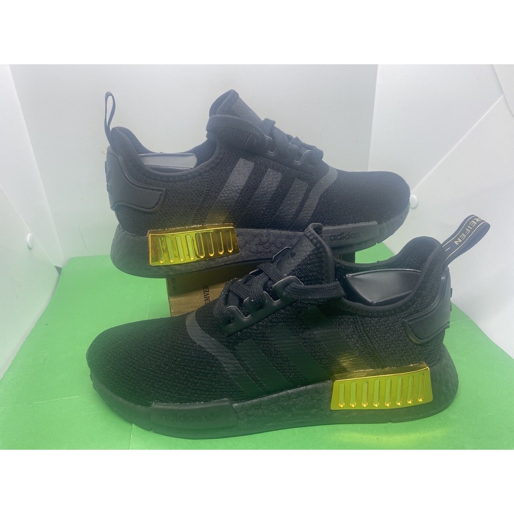 Adidas NMD R1 Boost LHG 029003 Men's Size 8 Black Gold Runners Sneakers